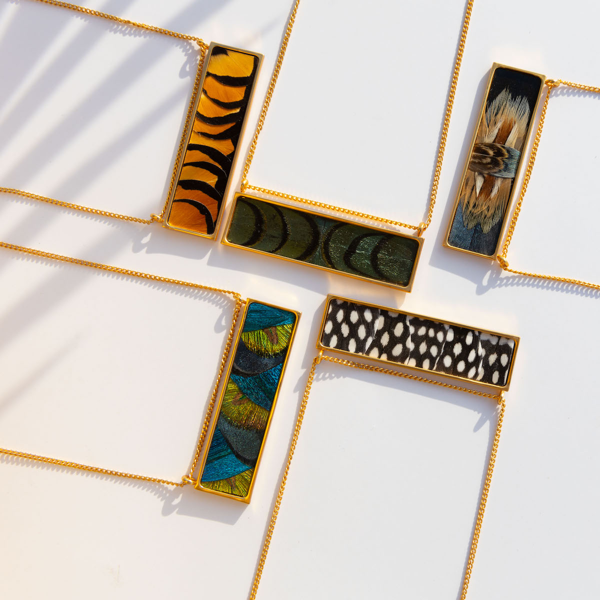 Geometric women's bar necklace photography