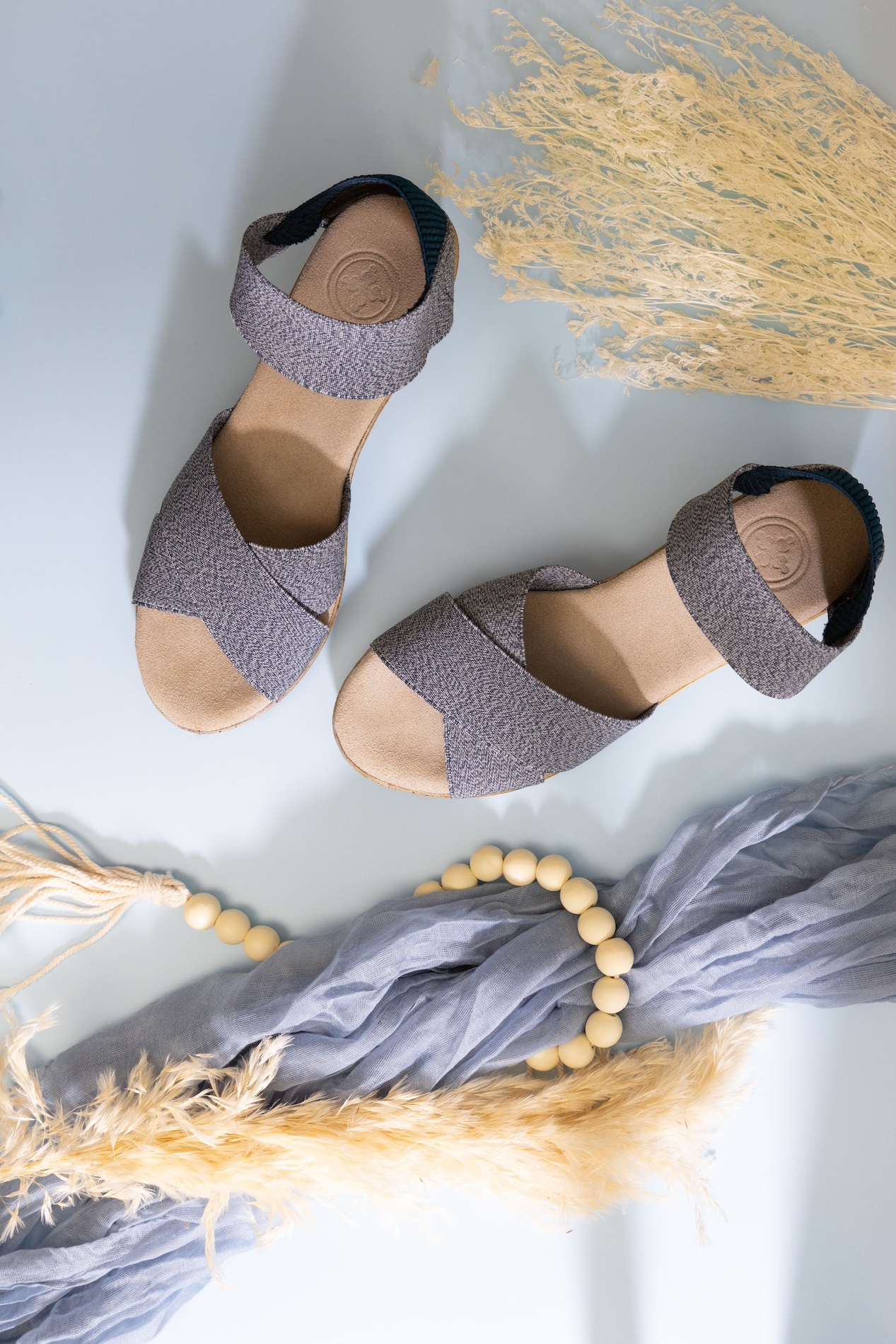 Blue aesthetic women's sandals lifestyle