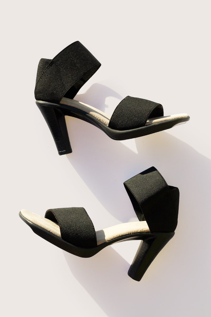 Charleston Shoe Co black heels flatlay