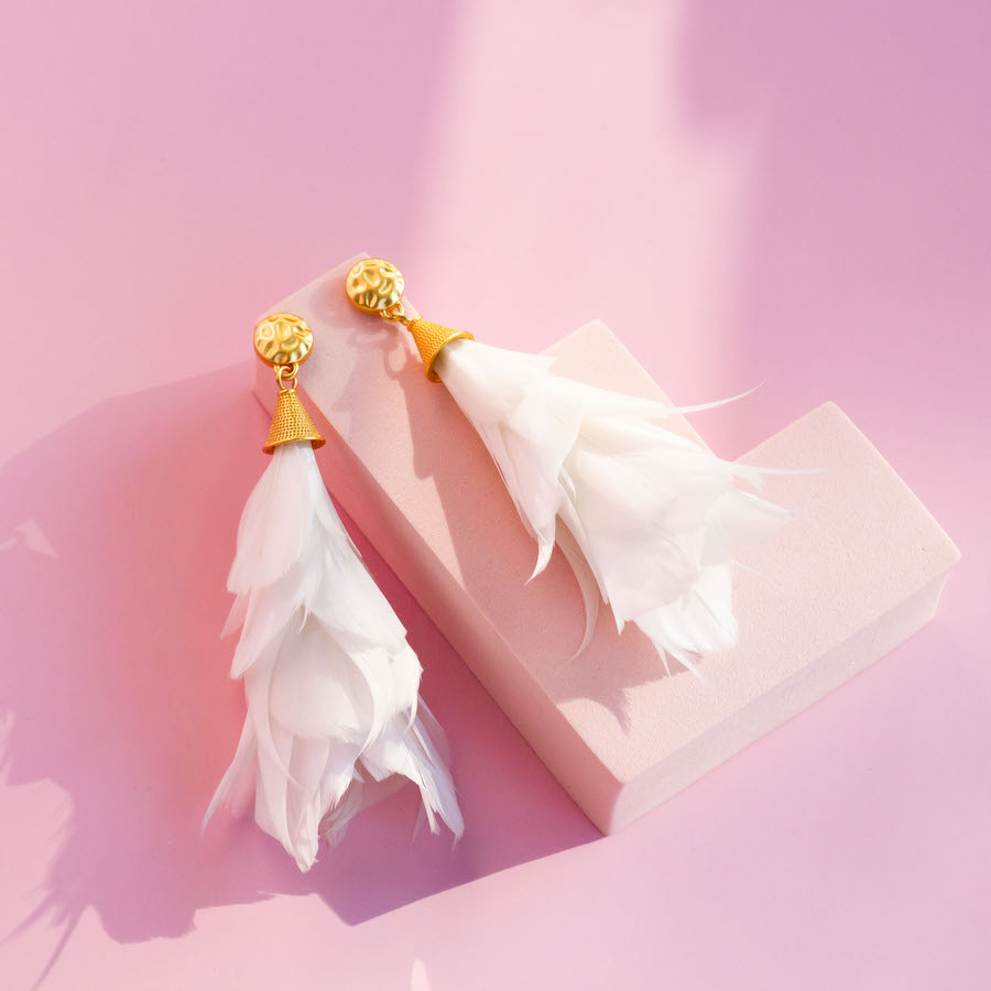 Earring staging product photography