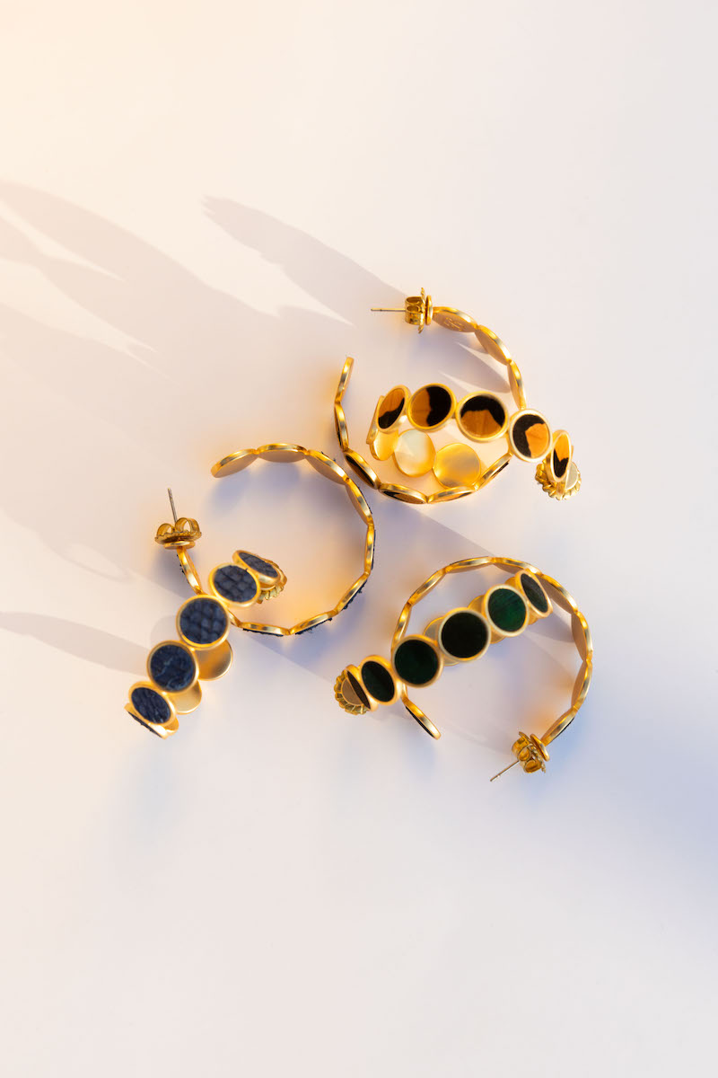 Women's earring collection shot