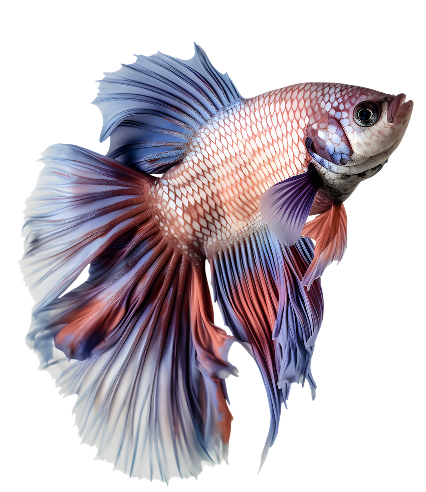 A colorful transparent png of a beta fish