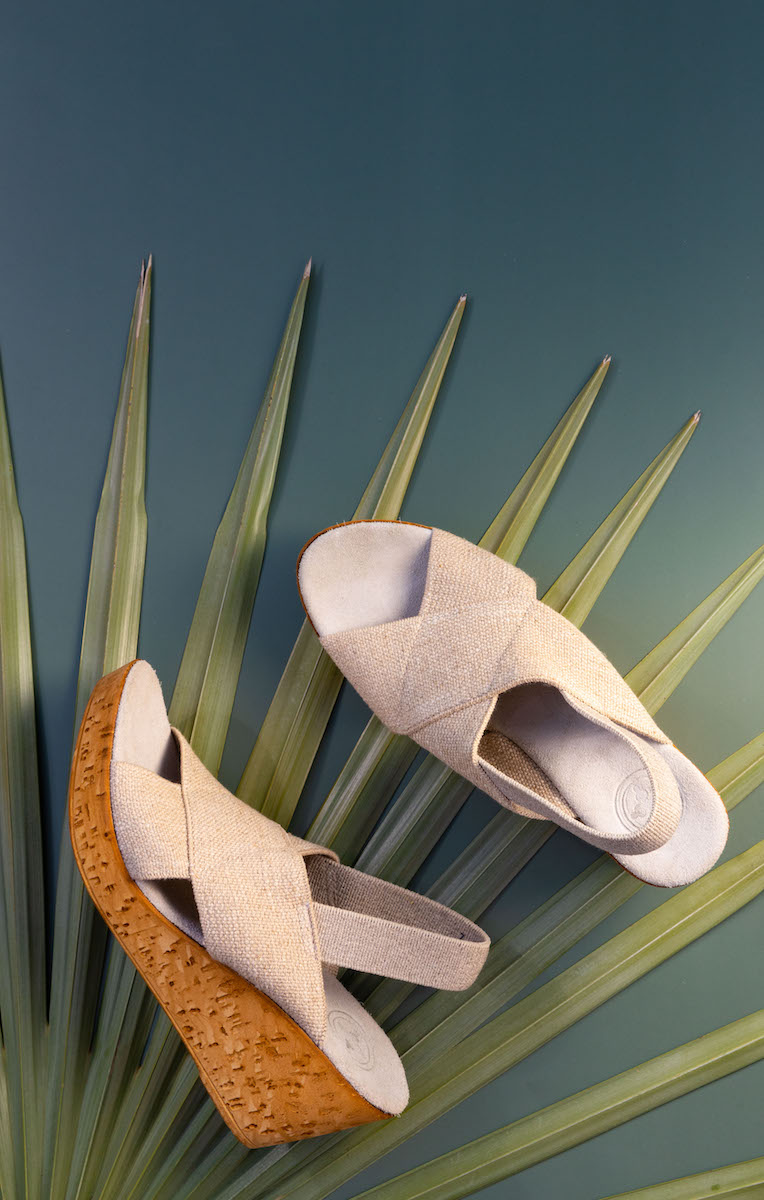 Wedge sandals lifestyle photography