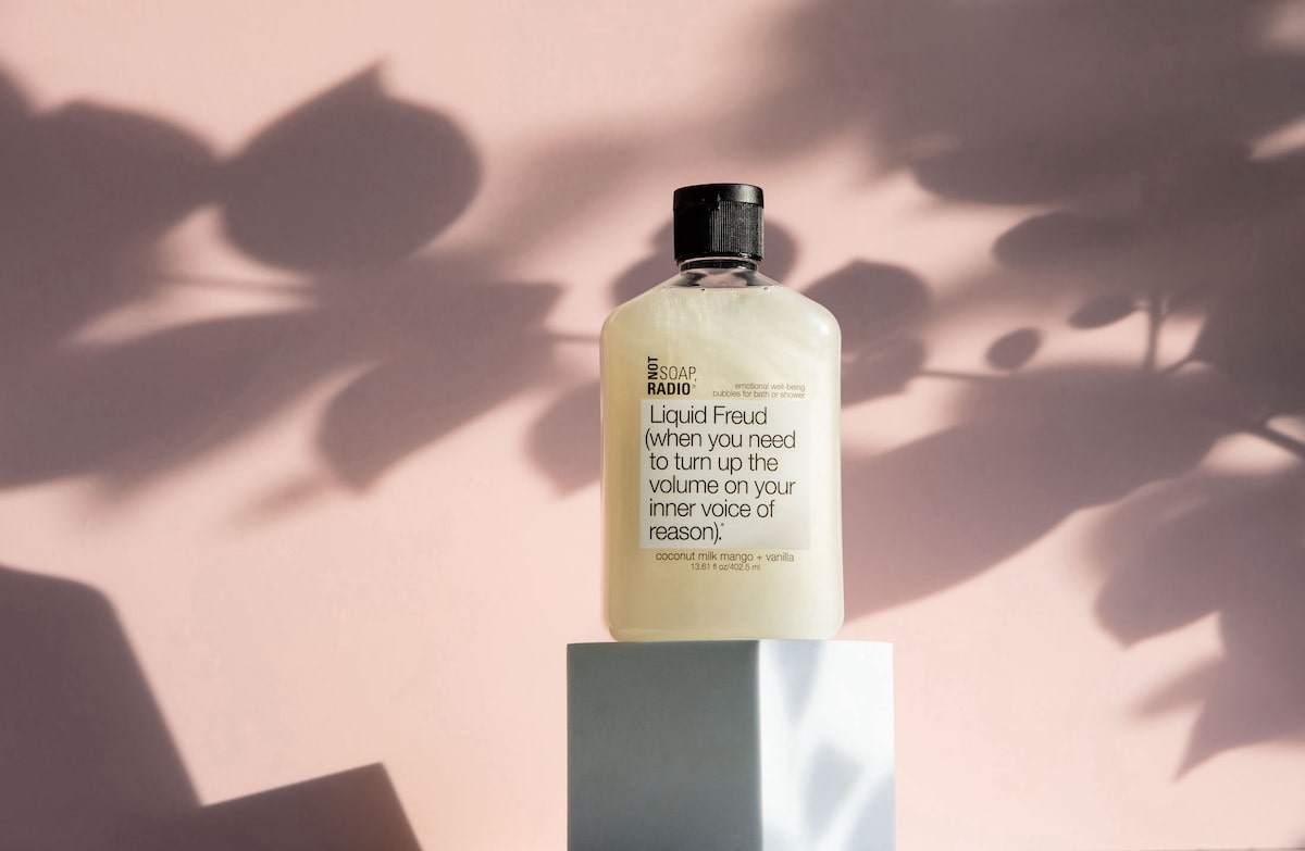 Body wash on a podium product shot