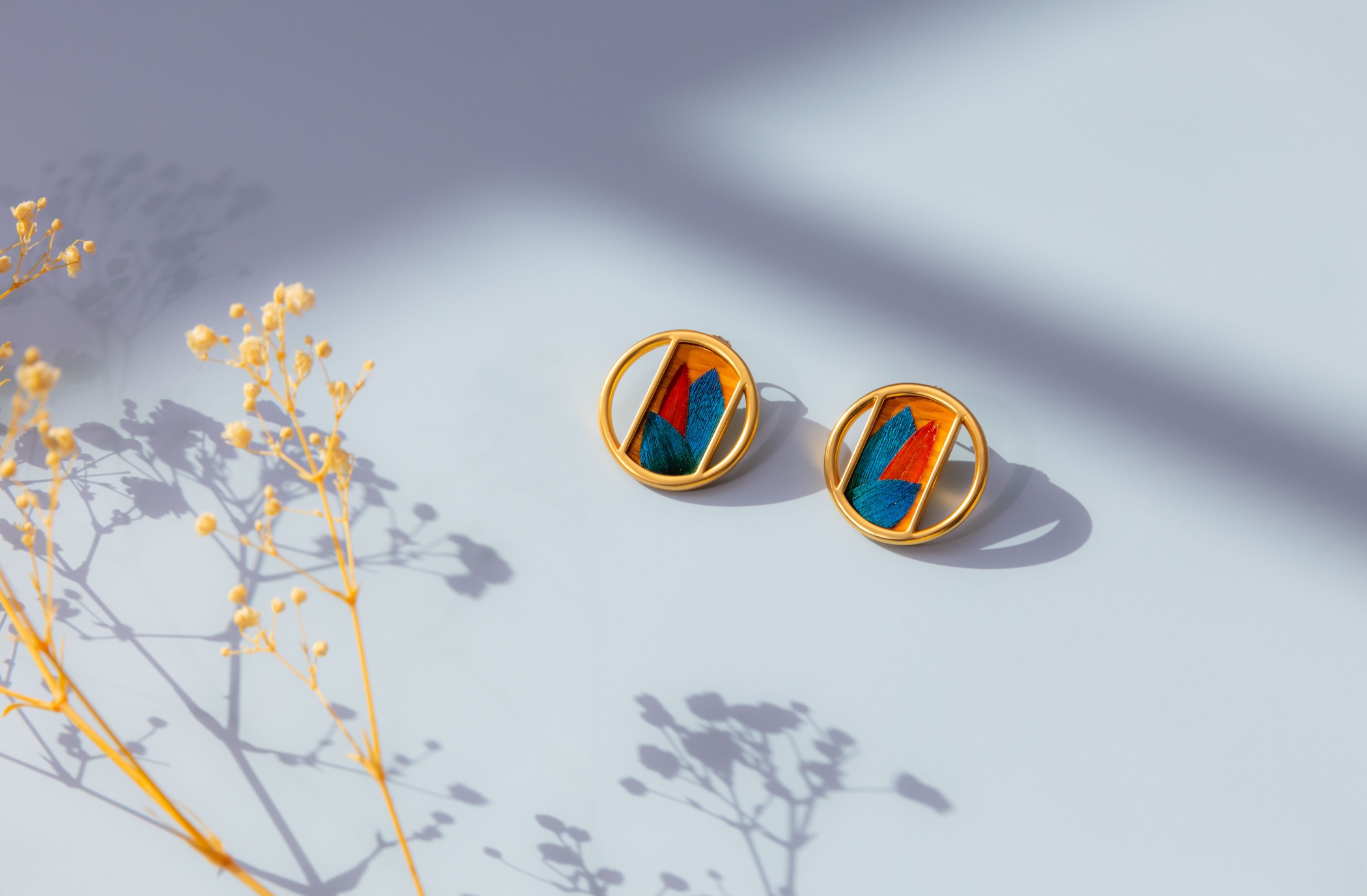 Earrings staging photography