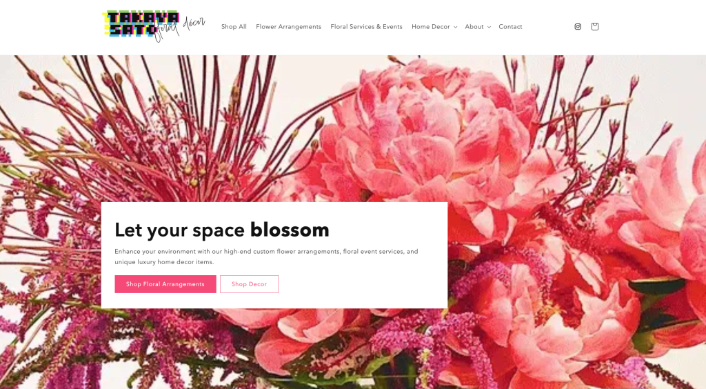 The homepage to a floral delivery website that was designed by Seaweed Studio.
