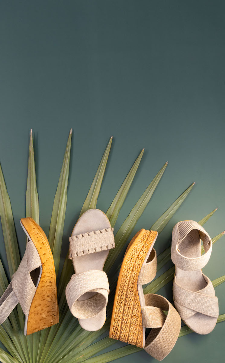 Wedge sandals flatlay