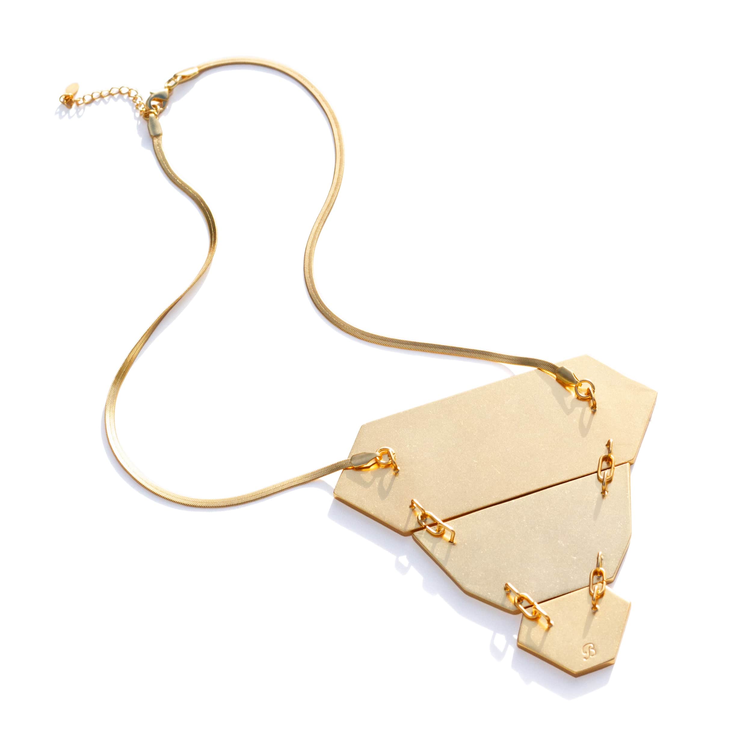The back of a pendant necklace.