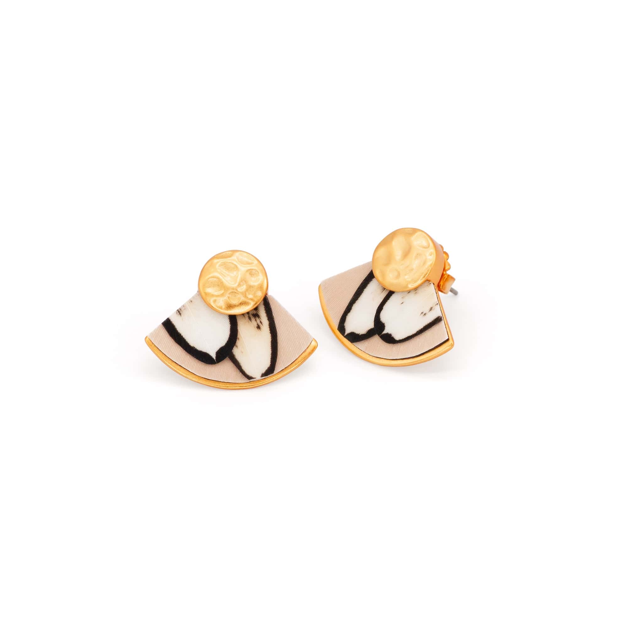 Brackish fan earrings white background photography