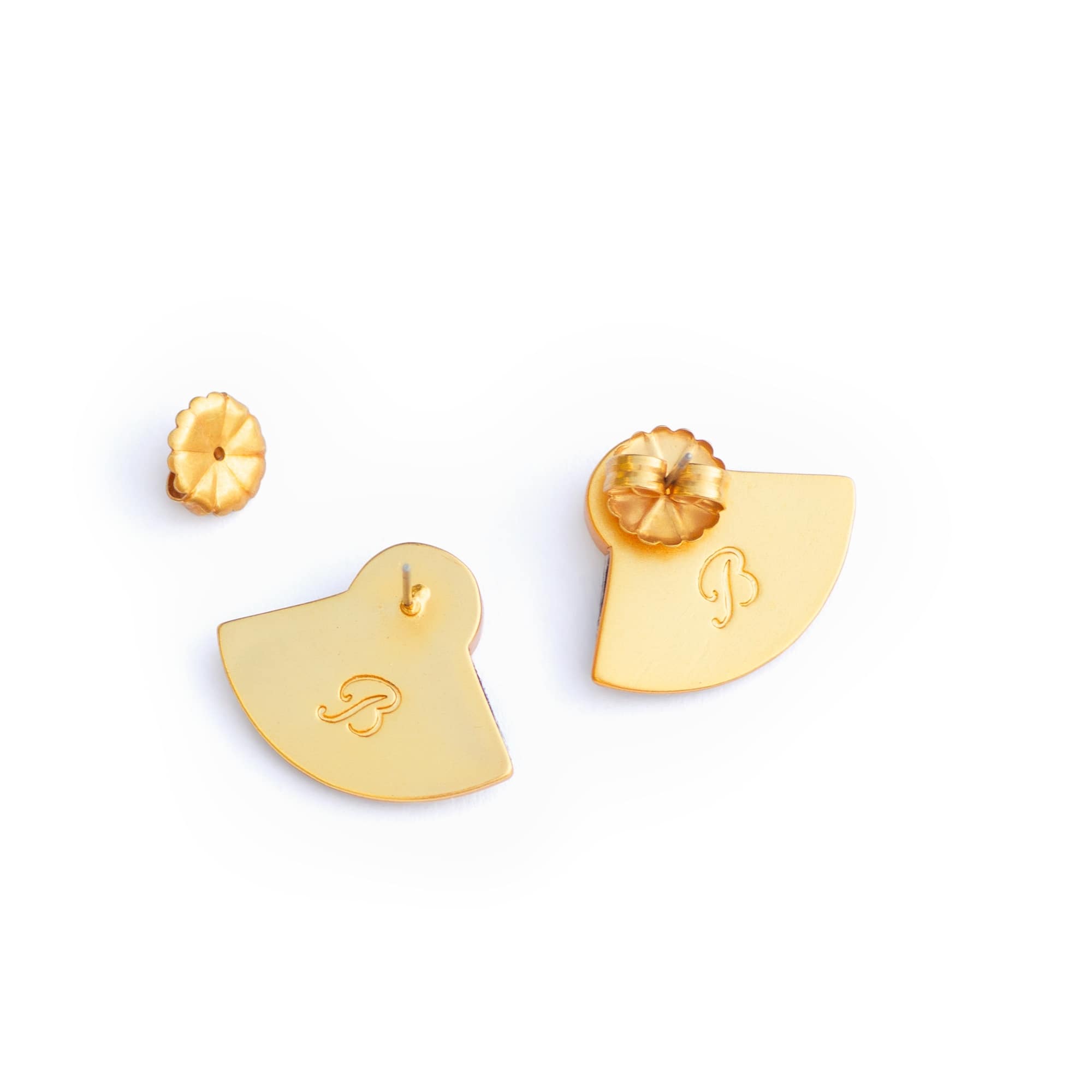 Brackish fan earrings white background product photography