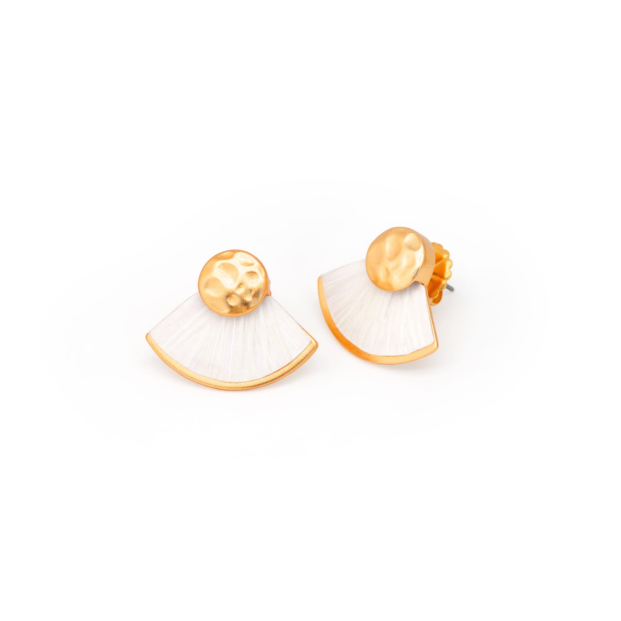 Brackish fan earrings white background photography
