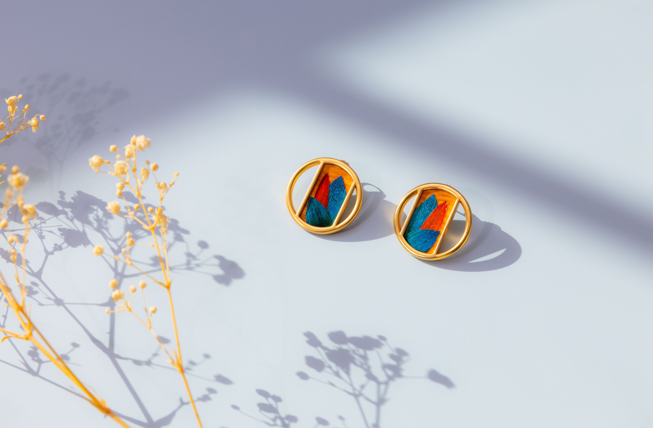 Earrings staging photography
