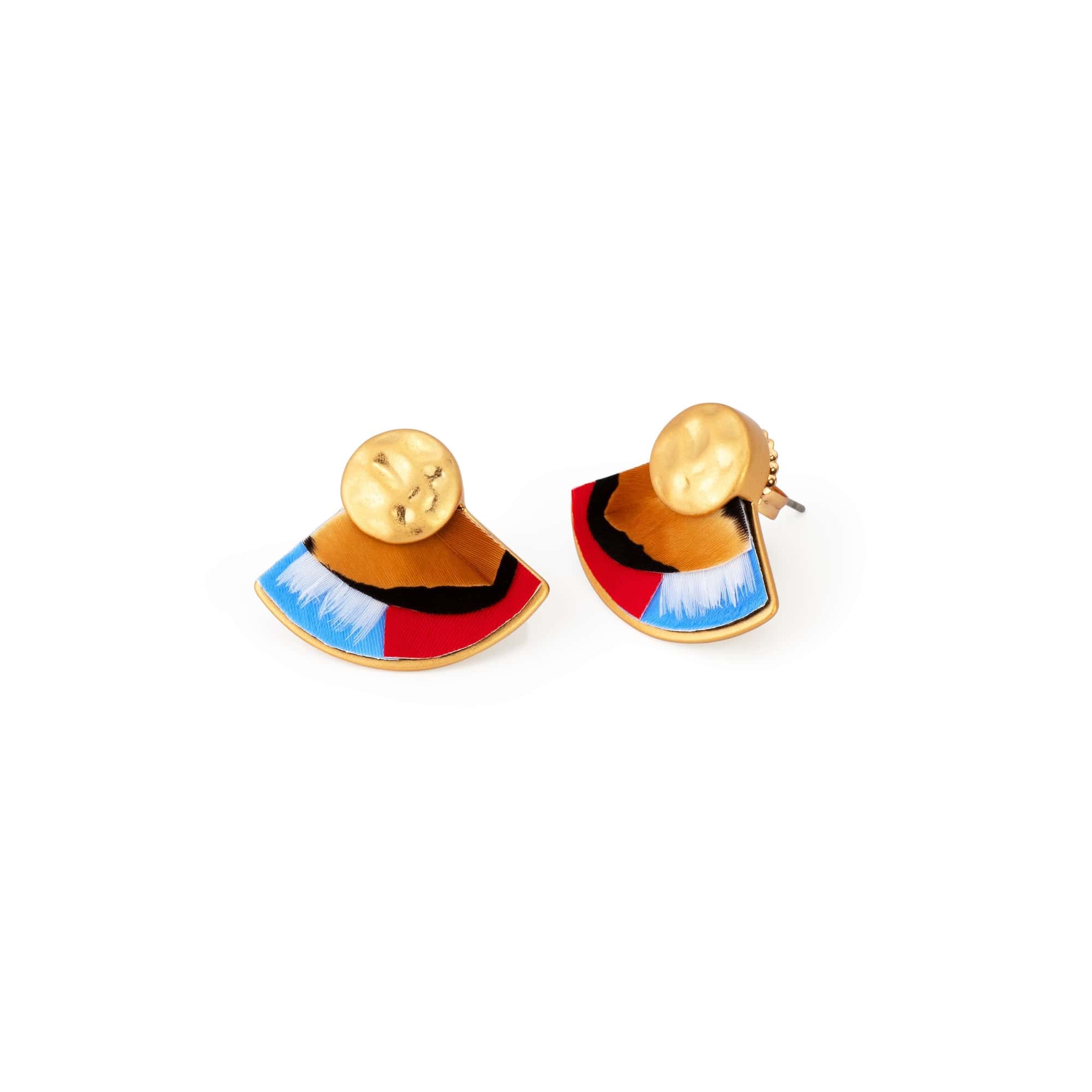 Brackish fan earrings white background photography