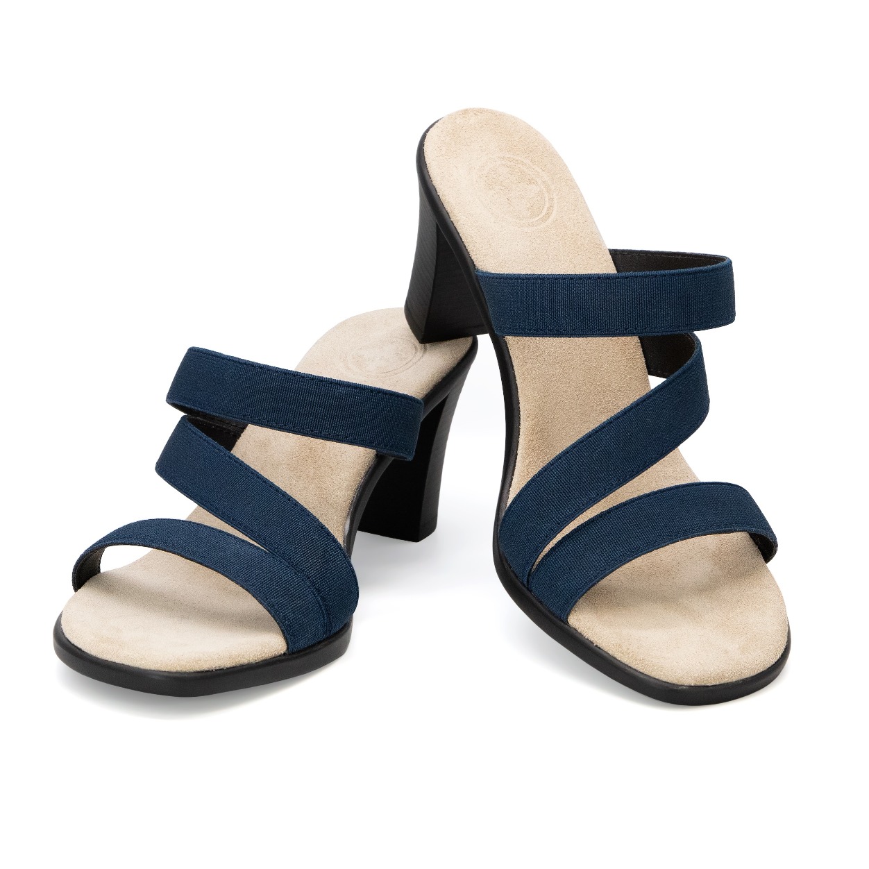 A styled pair of a Charleston Shoe Co. women's heeled sandal on a white background for Zappos.