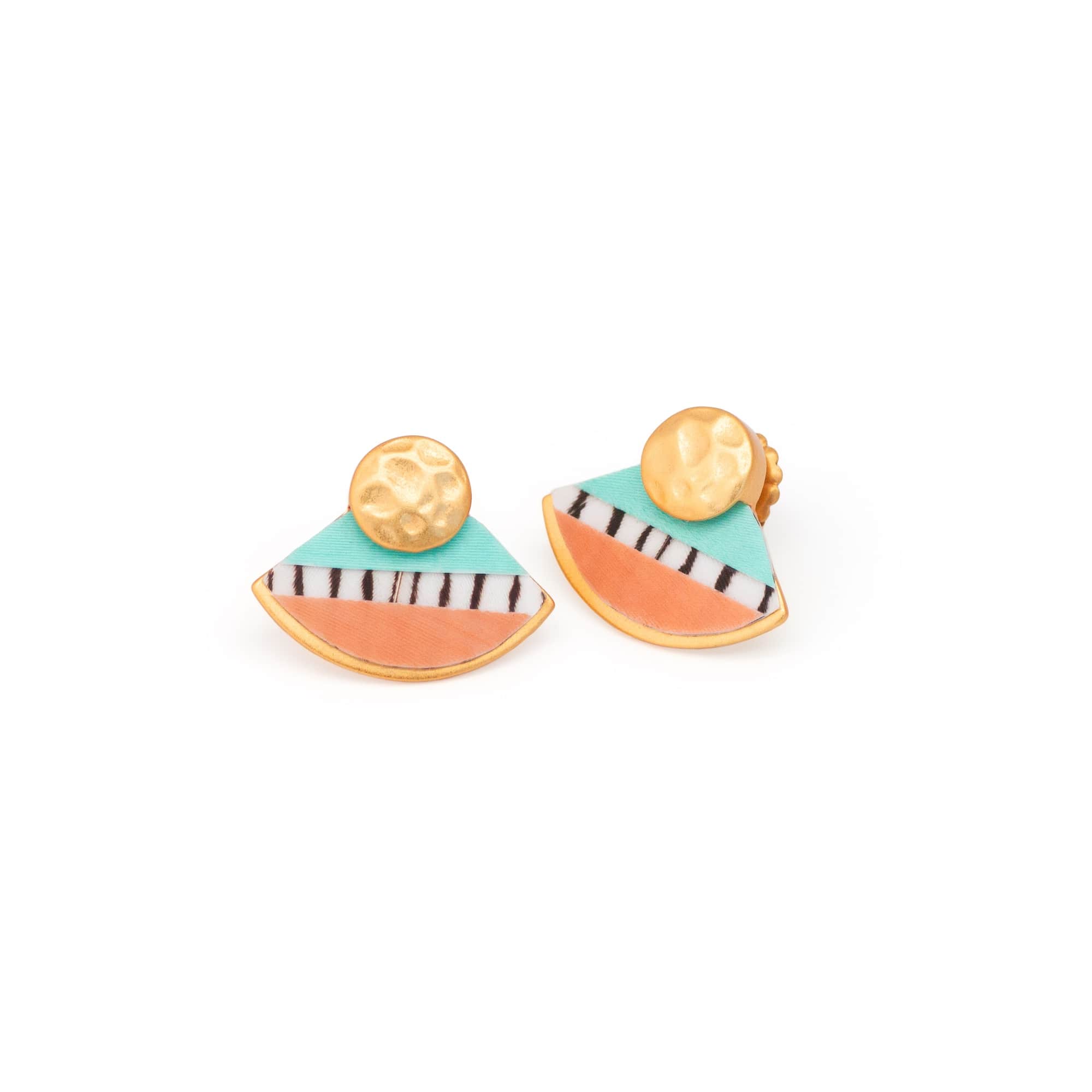 Brackish fan earrings white background photography