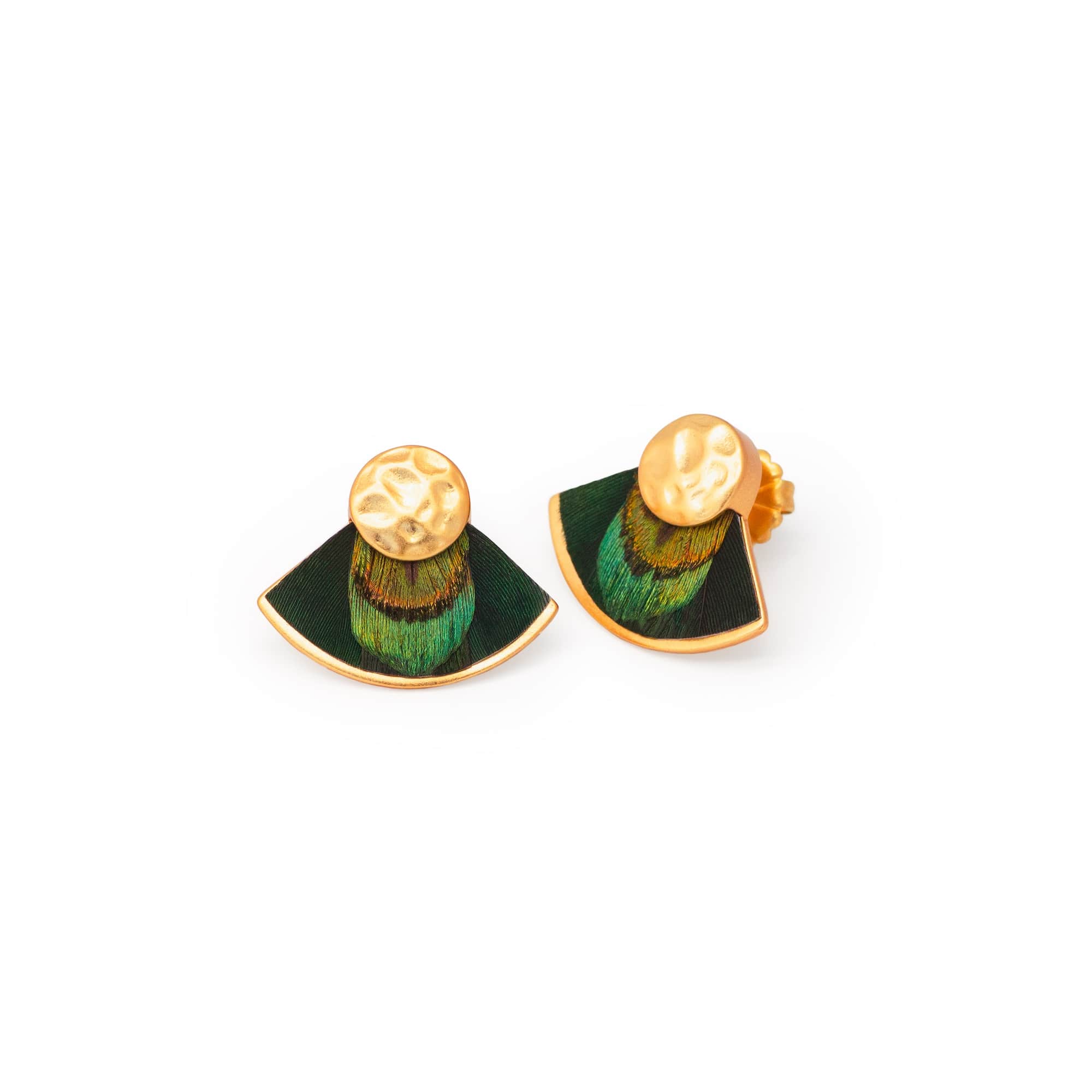 Brackish fan earrings white background photography