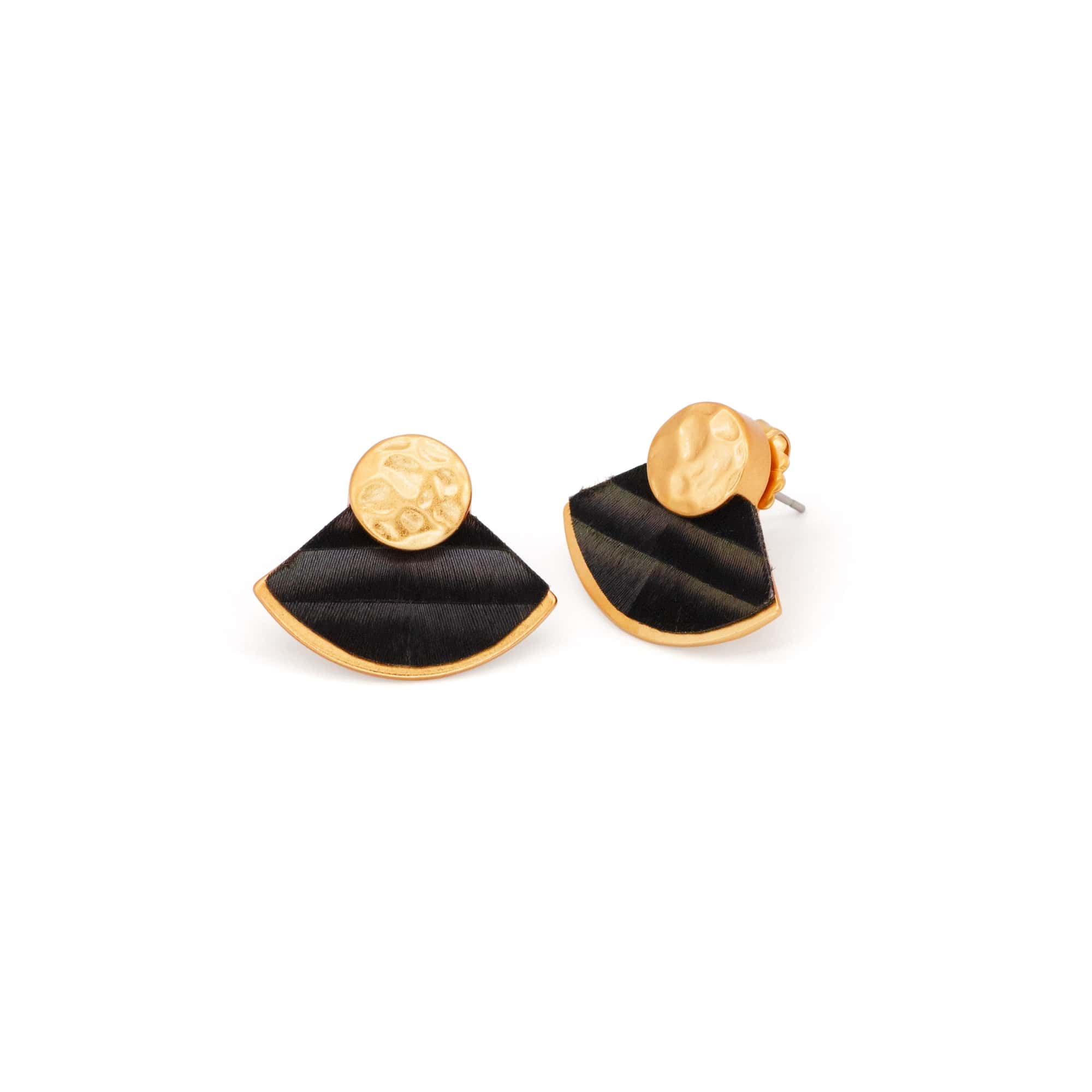Brackish fan earrings white background photography